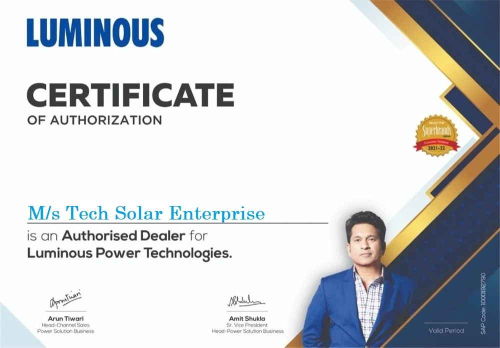 Luminous Authorized Dealer Certificate